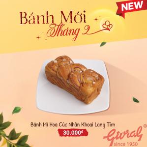 BÁNH MÌ HOA CÚC NHÂN KHOAI LANG TÍM