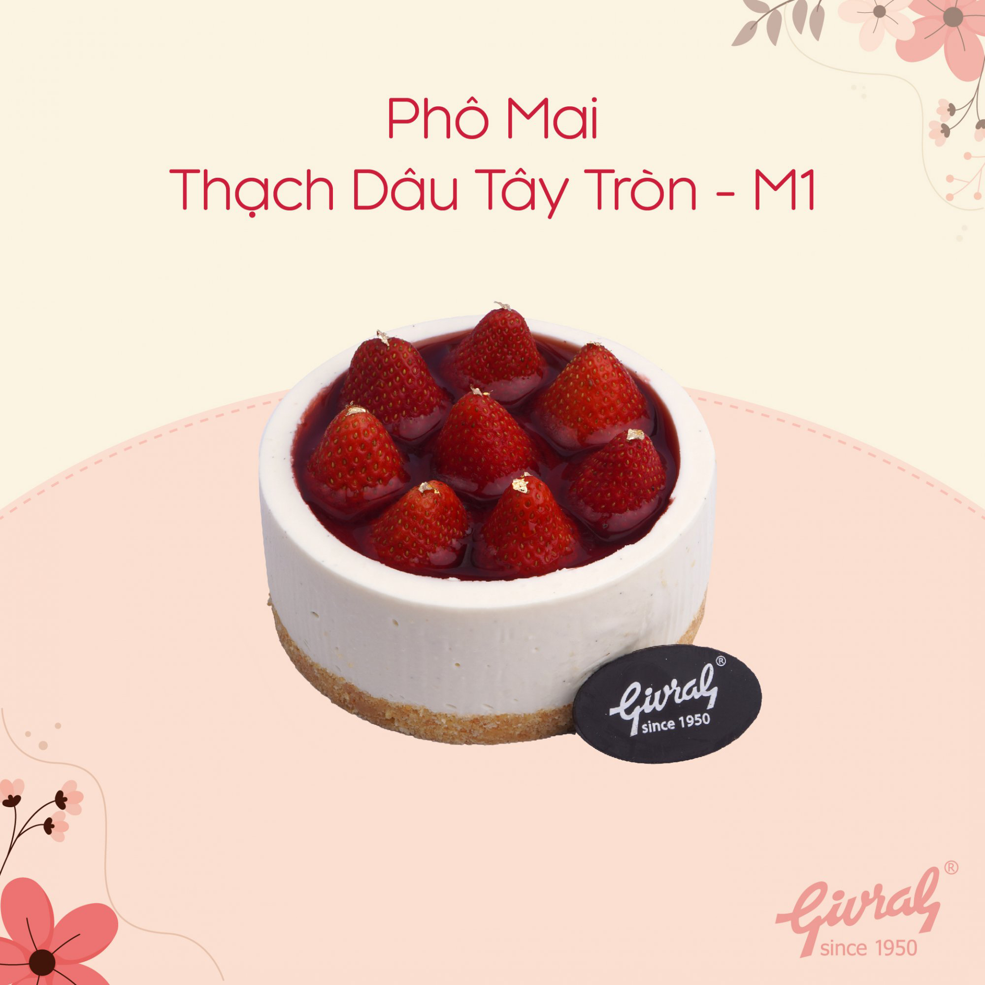 Phô Mai Thạch Dâu Tây Tròn - M1