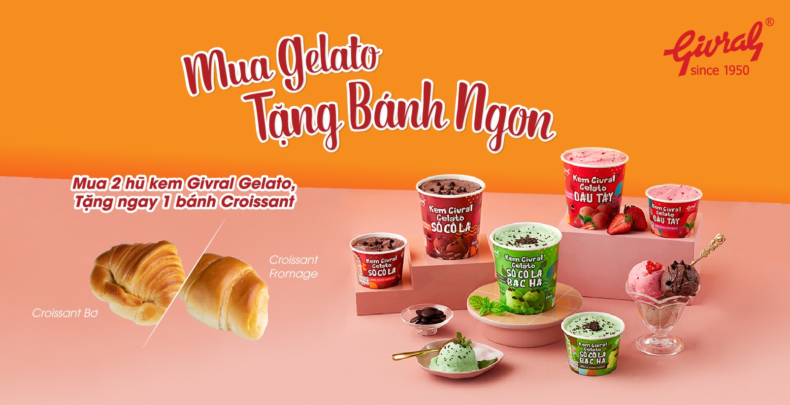 ĂN KEM GELATO LẠNH, TẶNG BÁNH CROISSANT NGON HẾT Ý!