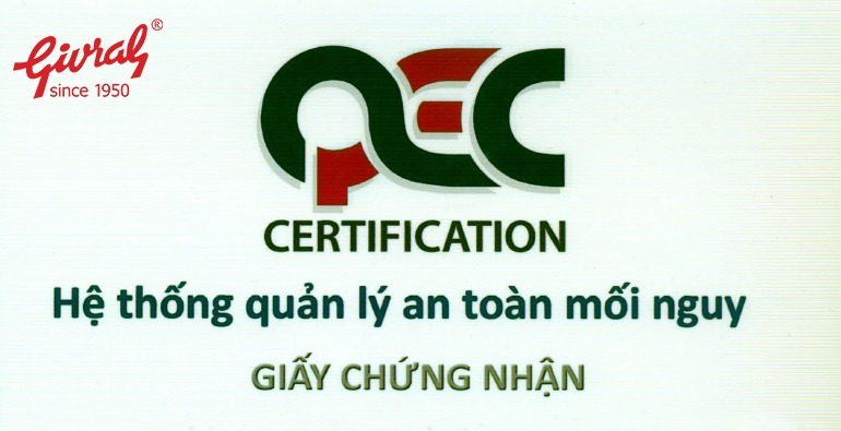 CHỨNG NHẬN VỀ VSATTP & HỆ THỐNG QUẢN LÝ HACCP
