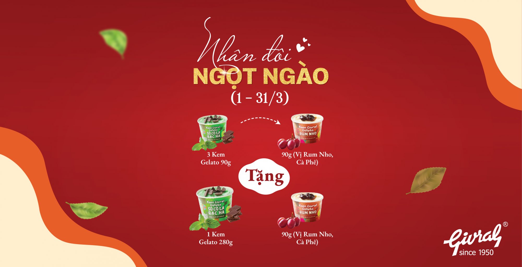 NHÂN ĐÔI NGỌT NGÀO CÙNG GIVRAL GELATO
