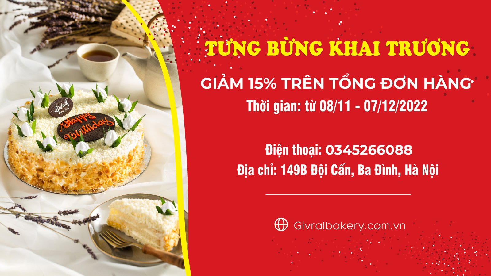Khai trương cửa hàng Givral Đội Cấn Hà Nội