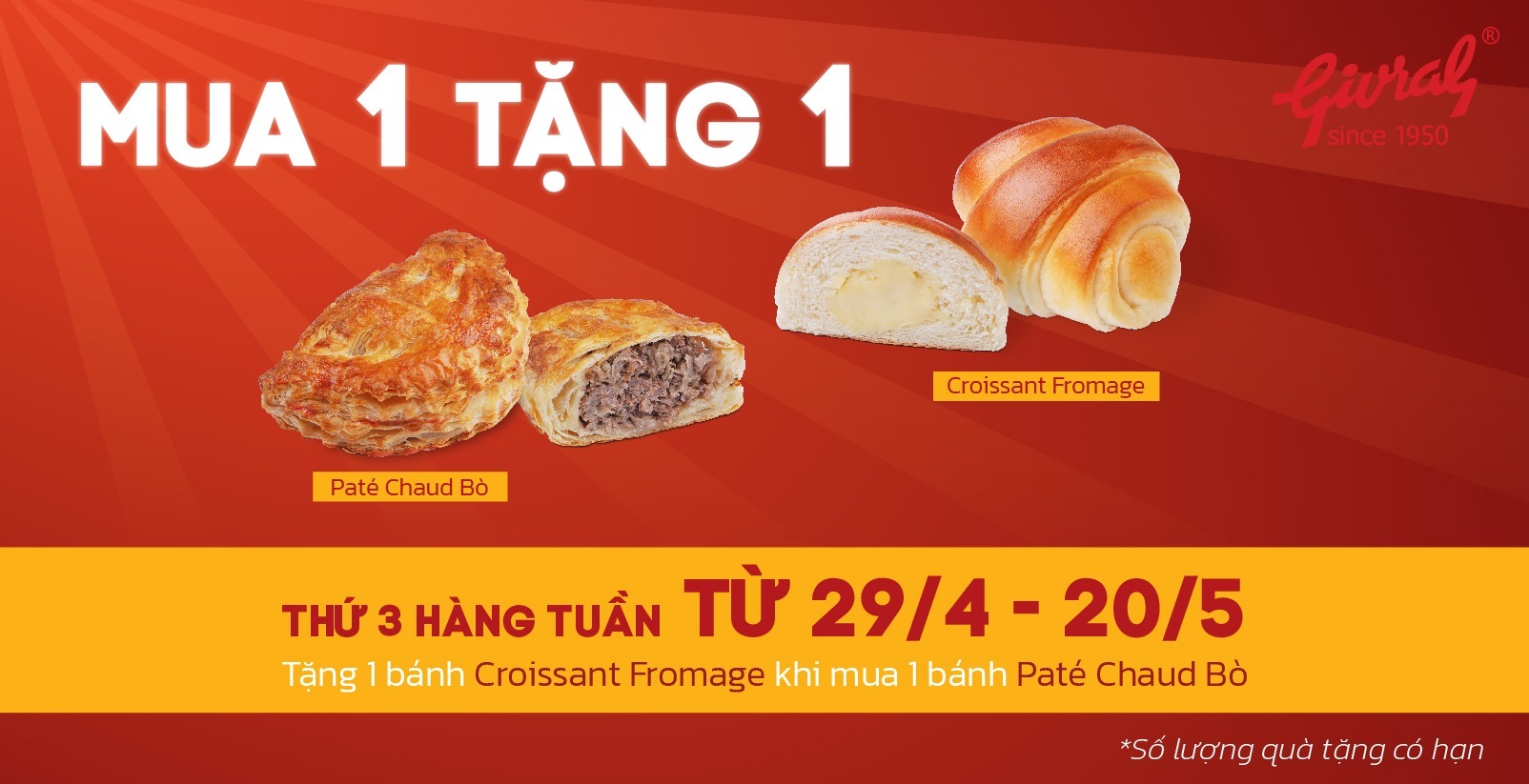 ƯU ĐÃI THỨ 3: MUA PATÉ CHAUD, TẶNG CROISSANT
