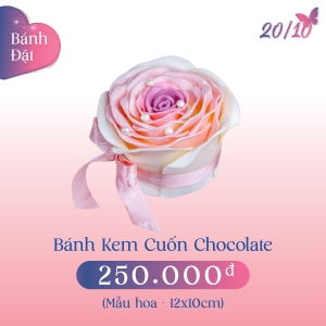BÁNH KEM CUỐN CHOCOLATE (MẪU HOA)